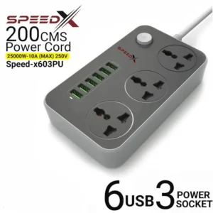 Power Universal Travel - xu603pu - 3 Socket and 6 USB